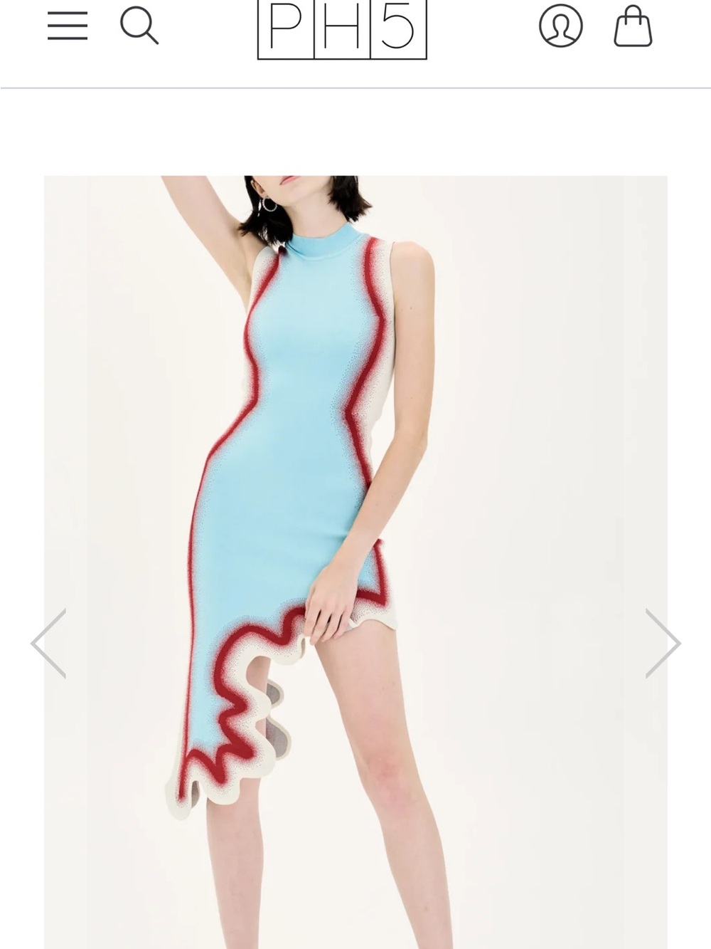 PH5 Brooklyn Wavy Asymmetrical Dress - Powder Blue